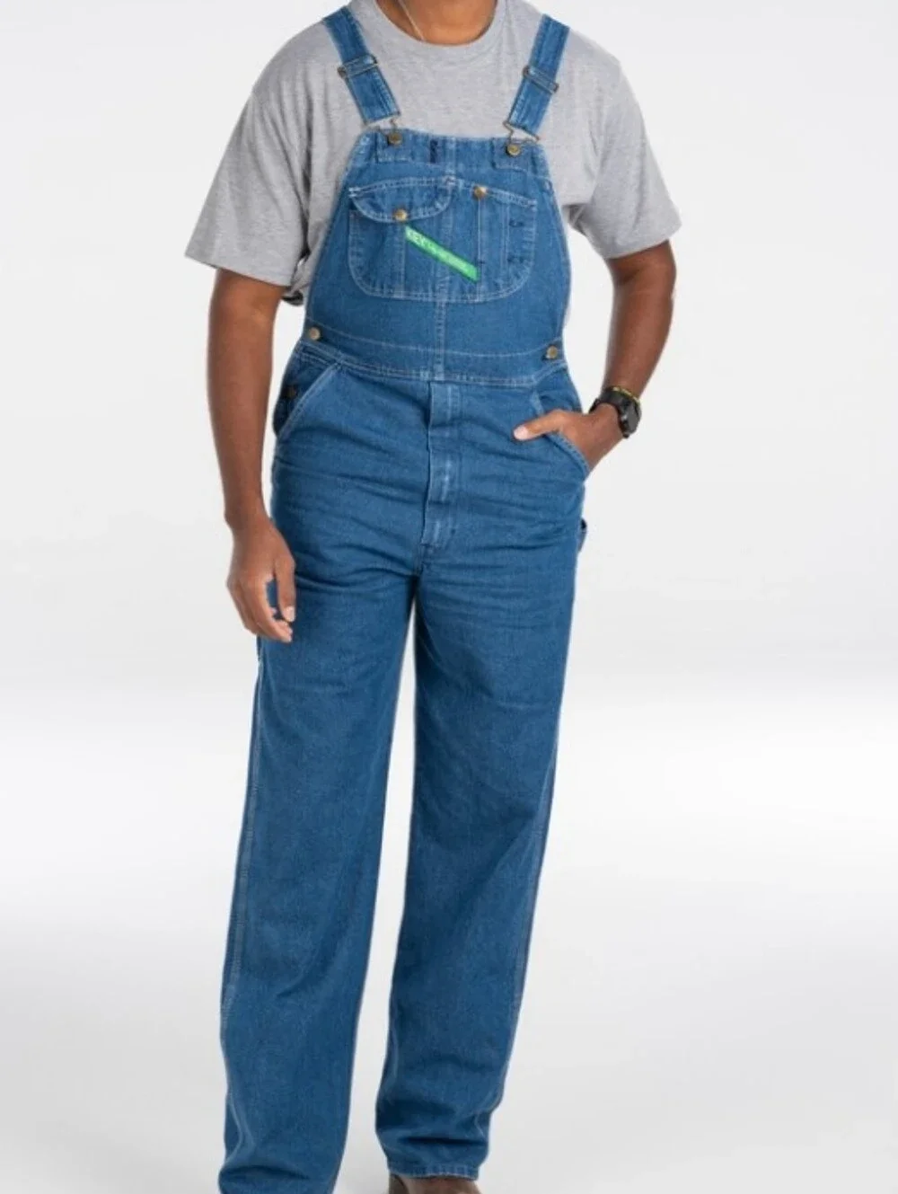 KEY Enzyme Washed Denim Bub Overalls